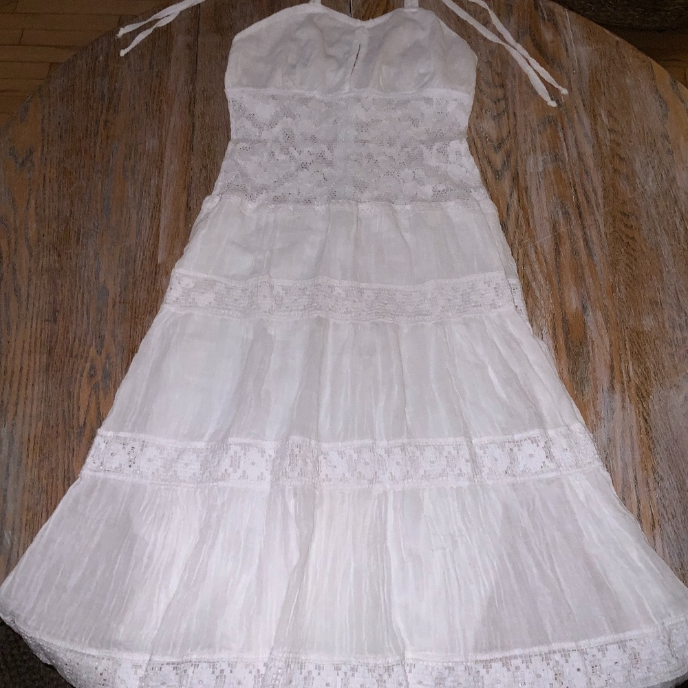 PIA long cotton crochet cotton dress/New